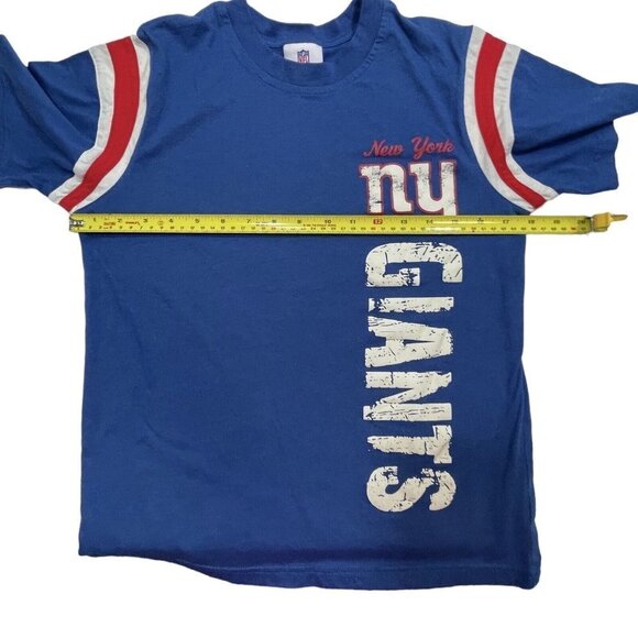 NFL TEAM APPAREL NY Giants T-Shirt Unisex Kids Large (12-14) Blue Short Sleeves - Picture 6 of 8